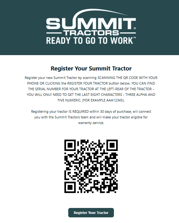 Register Your Tractor