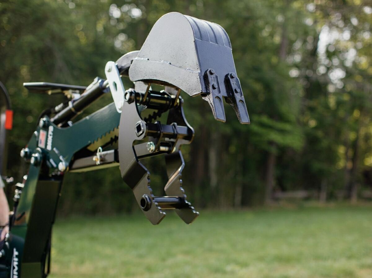 Summit BHBX8 optional 8 inch backhoe bucket mounted on backhoe