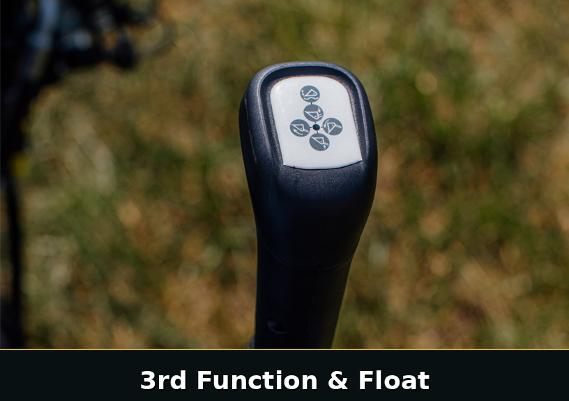 Integrated joystick with float control graphic